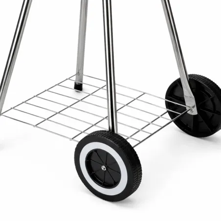 Barbecue mobile Ø46 cm avec roues - Grille chromée et bol émaillé