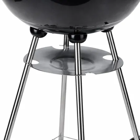 Barbecue mobile Ø46 cm avec roues - Grille chromée et bol émaillé