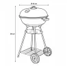 Barbecue mobile Ø46 cm avec roues - Grille chromée et bol émaillé
