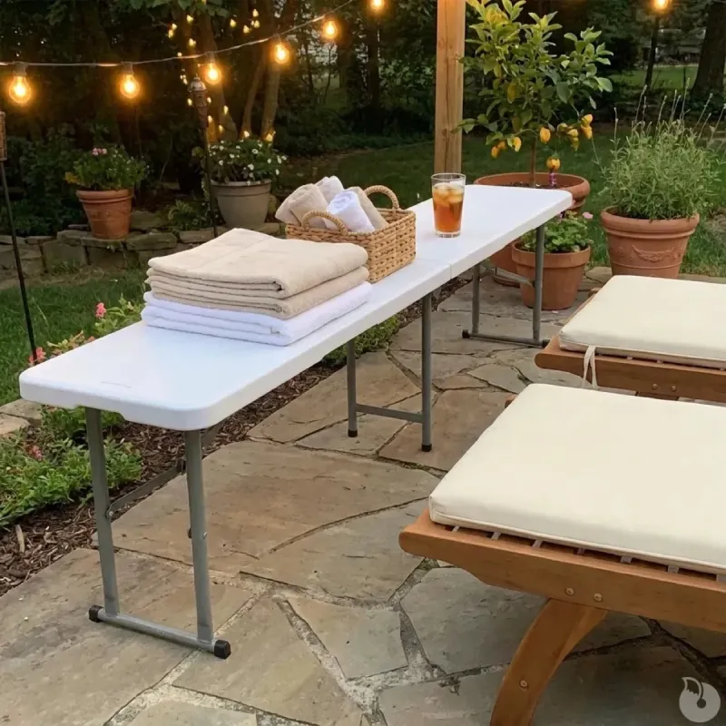 Banc de jardin pliable blanc 180 X 27 X 43 cm 3 personnes