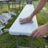 Banc de jardin pliable blanc 180 X 27 X 43 cm 3 personnes