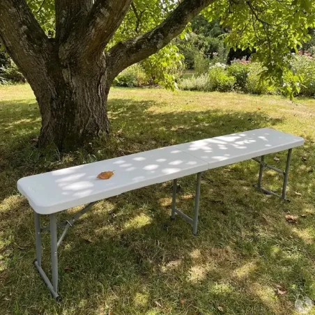 Banc de jardin pliable blanc 180 X 27 X 43 cm 3 personnes