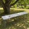 Banc de jardin pliable blanc 180 X 27 X 43 cm 3 personnes