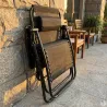 Fauteuil relax acier 176x67x110cm dossier 5 positions