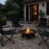 Lot de 4 Chaises Easy C2 pliable noire - Structure acier et polyester 600D
