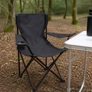 Chaise Easy C2 pliable noire - Structure acier et polyester 600D