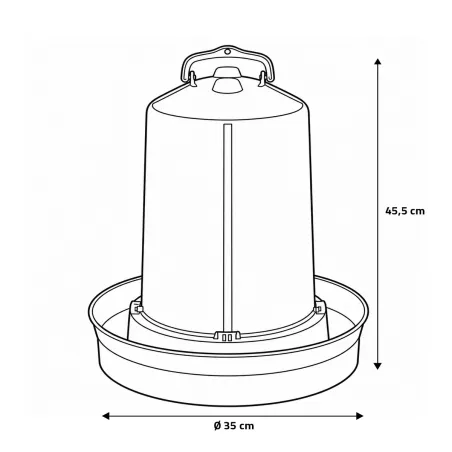 Abreuvoir base profonde pour volailles 12 litres
