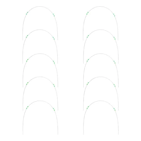 Lot de 10 tiges en fibre de verre pour tunnel de jardin - Ø 6 mm x 2,5 m - Vert