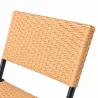 Ensemble Bistrot Table Ronde Ø61cm + 2 Chaises en Osier - Acier Noir
