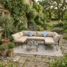 Ensemble Family - Canapé d'angle modulable 3 places + table basse en acier et polyester