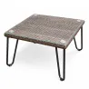 Ensemble Family - Canapé d'angle modulable 3 places + table basse en acier et polyester