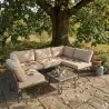 Ensemble Family - Canapé d'angle modulable 3 places + table basse en acier et polyester