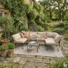 Ensemble Family - Canapé d'angle modulable 3 places + table basse en acier et polyester