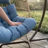 Chaise suspendue 4 pieds en acier avec coussin polyester - Design pliant et détente