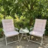 Ensemble Cosy 2 Fauteuils Pliants + Table Basse en Acier et Polyester