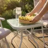 Ensemble Cosy 2 Fauteuils Pliants + Table Basse en Acier et Polyester