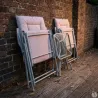 Ensemble Cosy 2 Fauteuils Pliants + Table Basse en Acier et Polyester