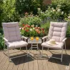 Ensemble Cosy 2 Fauteuils Pliants + Table Basse en Acier et Polyester