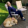 Ensemble Cosy 2 Fauteuils Pliants + Table Basse en Acier et Polyester