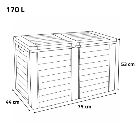 Coffre de rangement jardin capacité 170 L