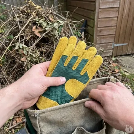 Gants de travail cuir Black Fox - Taille 8 - Protection et dextérité pour la manutention du bois