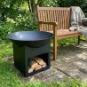 Brasero métal noir sur support Ø 57cm