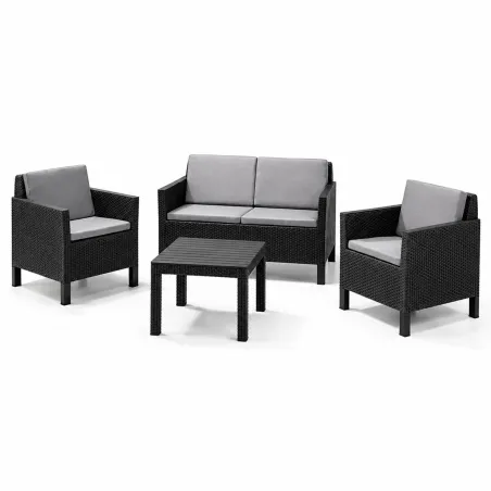 Ensemble salon de jardin Chicago marron Keter®