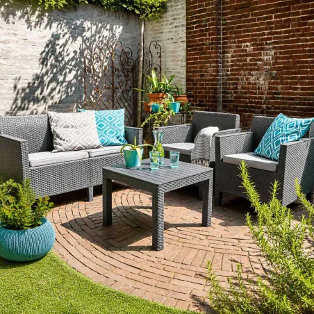 Ensemble salon de jardin Chicago marron Keter®