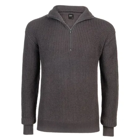 Pull Troyer Homme Anthracite - Col Camionneur - Brandit®