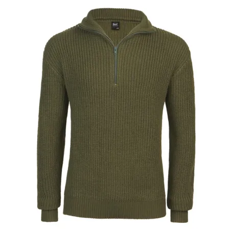 Pull Troyer Olive à Col Camionneur - Brandit® Homme