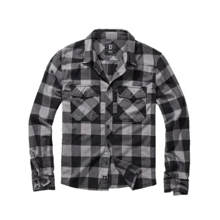 Chemise à carreaux Brandit® - Manches longues - Noir et Gris