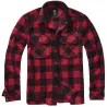 Chemise Polaire Homme Jeff Brandit® - Rouge et Noire - Manches Longues