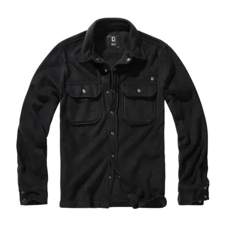 Chemise polaire homme Jeff Brandit® - Manches longues - Noir