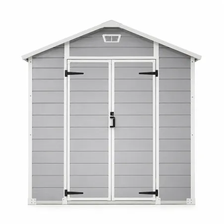 Abri de jardin Lys en plastique 181x231x222cm - Panneaux 12mm & structure aluminium