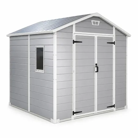 Abri de jardin Lys en plastique 181x231x222cm - Panneaux 12mm & structure aluminium