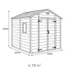 Abri de jardin Lys en plastique 181x231x222cm - Panneaux 12mm & structure aluminium