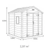 Abri de jardin Lys en plastique 172x173x212,5 cm - Panneaux 12 mm et structure aluminium