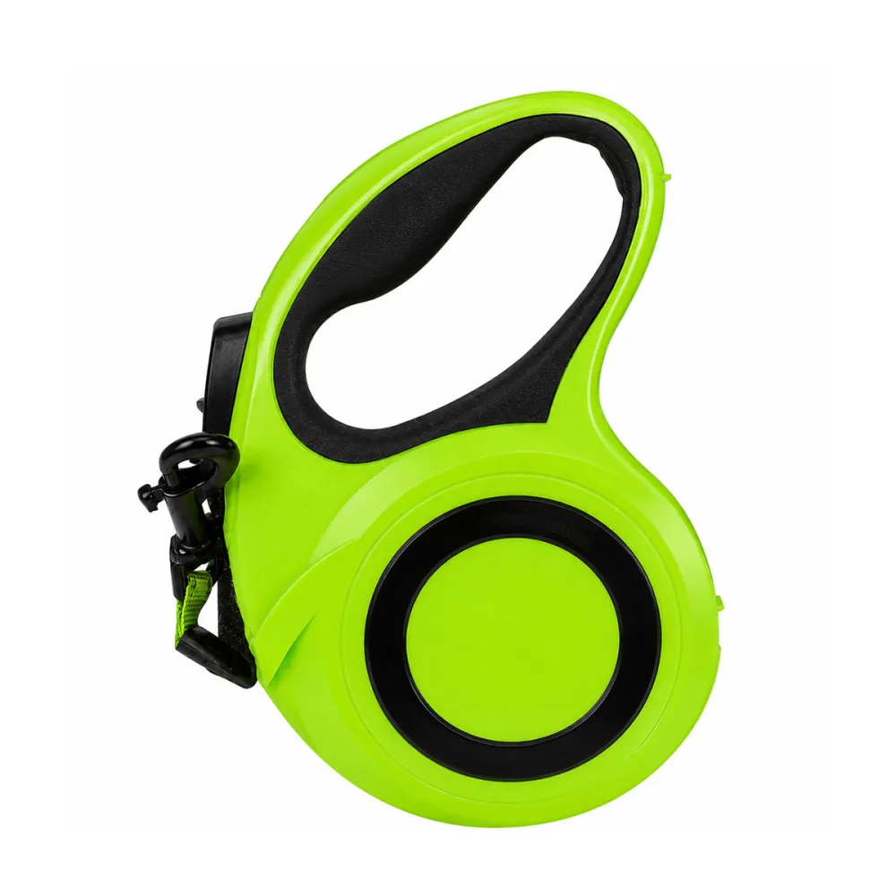 Laisse rétractable 5 m sangle réfléchissante chien 40 kg jaune