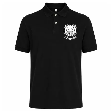 Polo Keiler Hunter noir 100% coton manches courtes logo 3