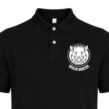 Polo Keiler Hunter noir 100% coton manches courtes logo 3