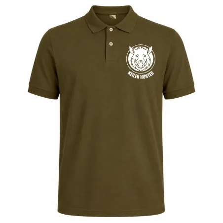 Polo Keiler Hunter kaki 100% coton manches courtes logo 3