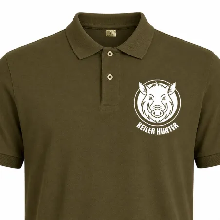 Polo Keiler Hunter kaki 100% coton manches courtes logo 3