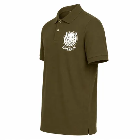 Polo Keiler Hunter kaki 100% coton manches courtes logo 3
