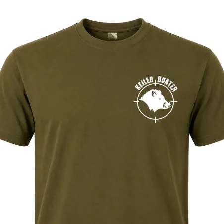 T-Shirt Keiler Hunter kaki 100% manches courtes logo 1