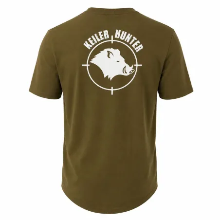 T-Shirt Keiler Hunter kaki 100% manches courtes logo 1