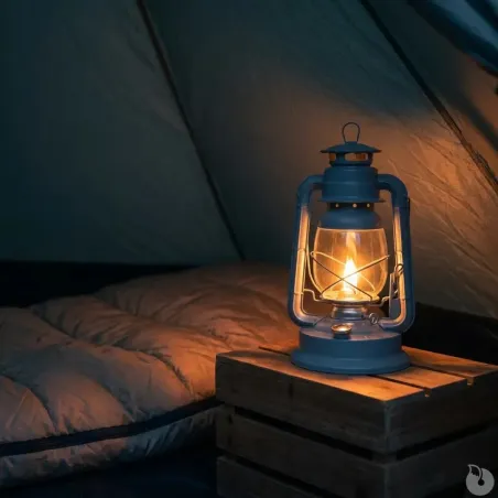 Lampe à pétrole crème ardoise avec mèche