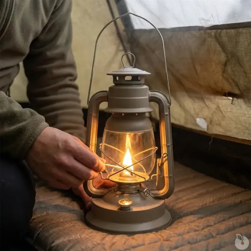 Lampe à pétrole crème ardoise avec mèche