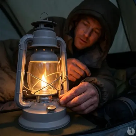 Lampe à pétrole crème ardoise avec mèche