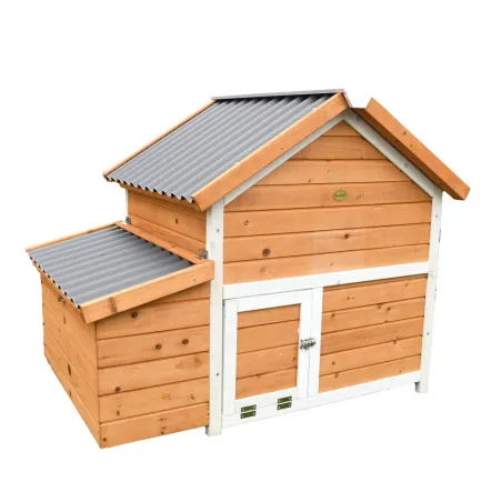 Kit Poulailler 3 poules Bois Confort toit plastique + Enclos