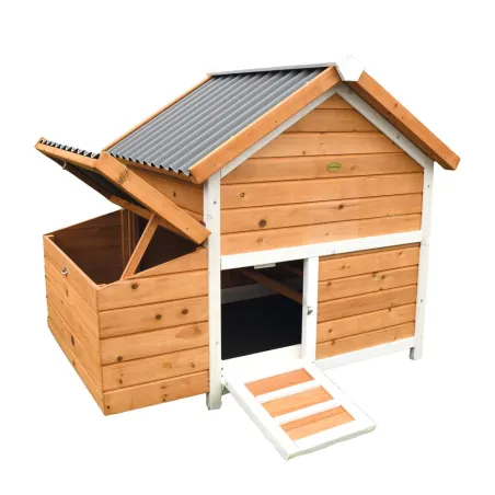Kit Poulailler 3 poules Bois Confort toit plastique + Enclos